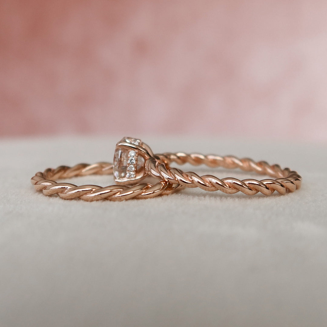 Marquise Cut Cluster Styled Lab Grown Bridal Ring Set