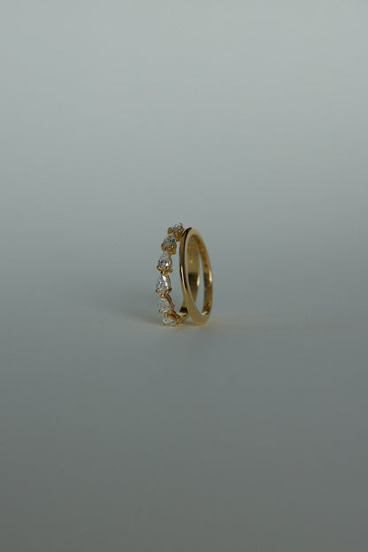 0.25 TCW Round Shaped Half Eternity Lab Grown Diamond Wedding Band