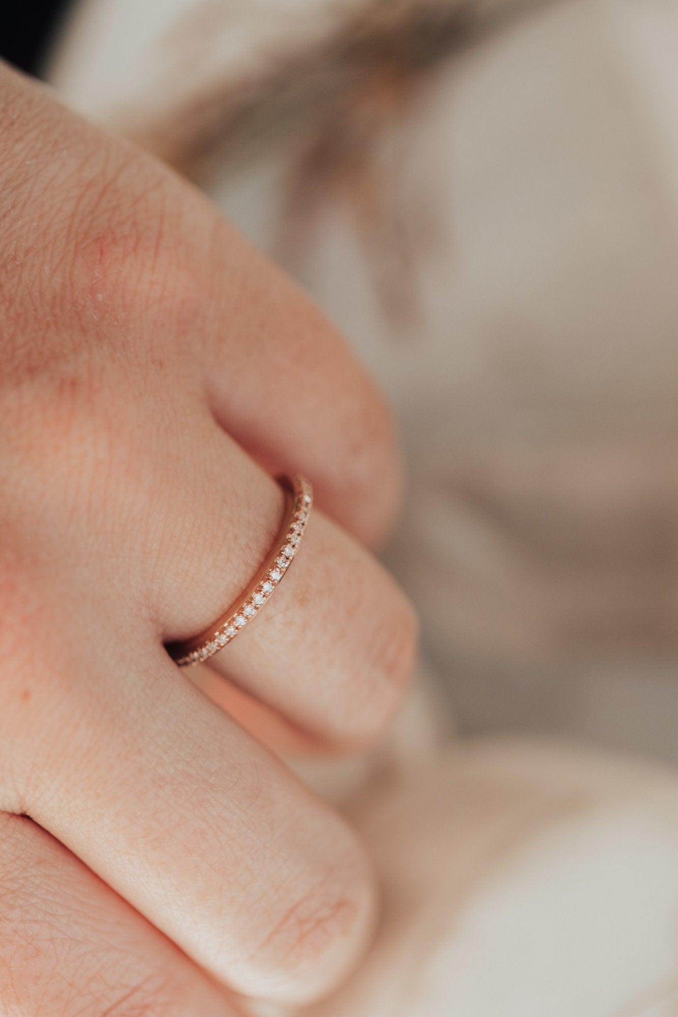 0.25 TCW Round Shaped Half Eternity Lab Grown Diamond Wedding Band