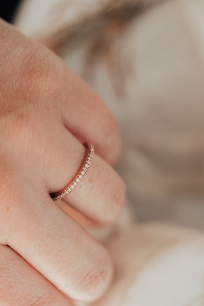 0.25 TCW Round Shaped Half Eternity Lab Grown Diamond Wedding Band