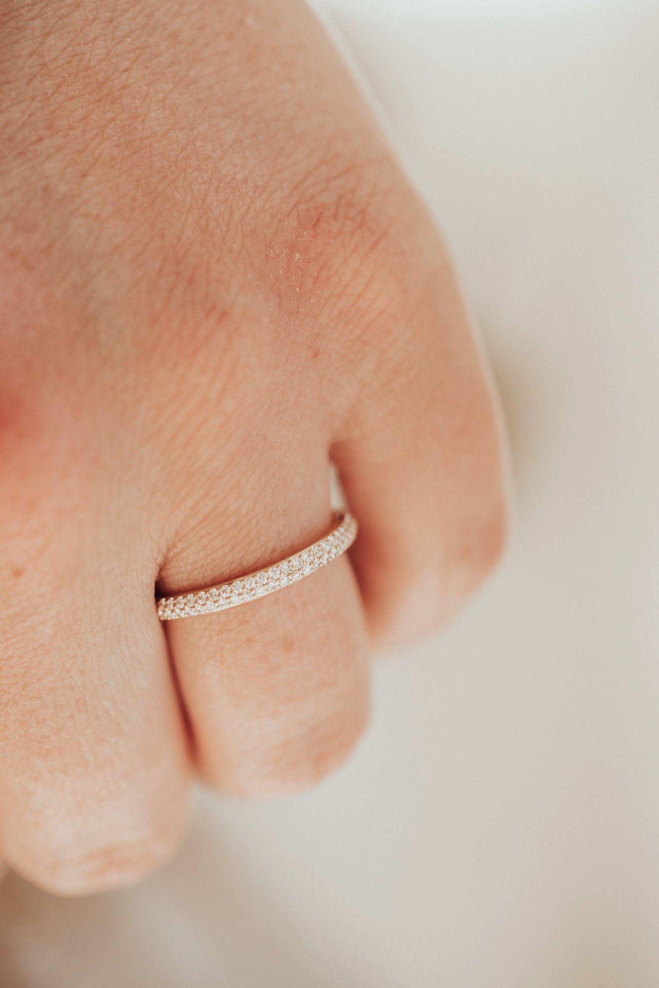 0.25 TCW Round Shaped Half Eternity Lab Grown Diamond Wedding Band