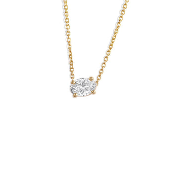 1.0 CT Oval Moissanite Diamond Solitaire Pendant Necklace in Solid Gold 1