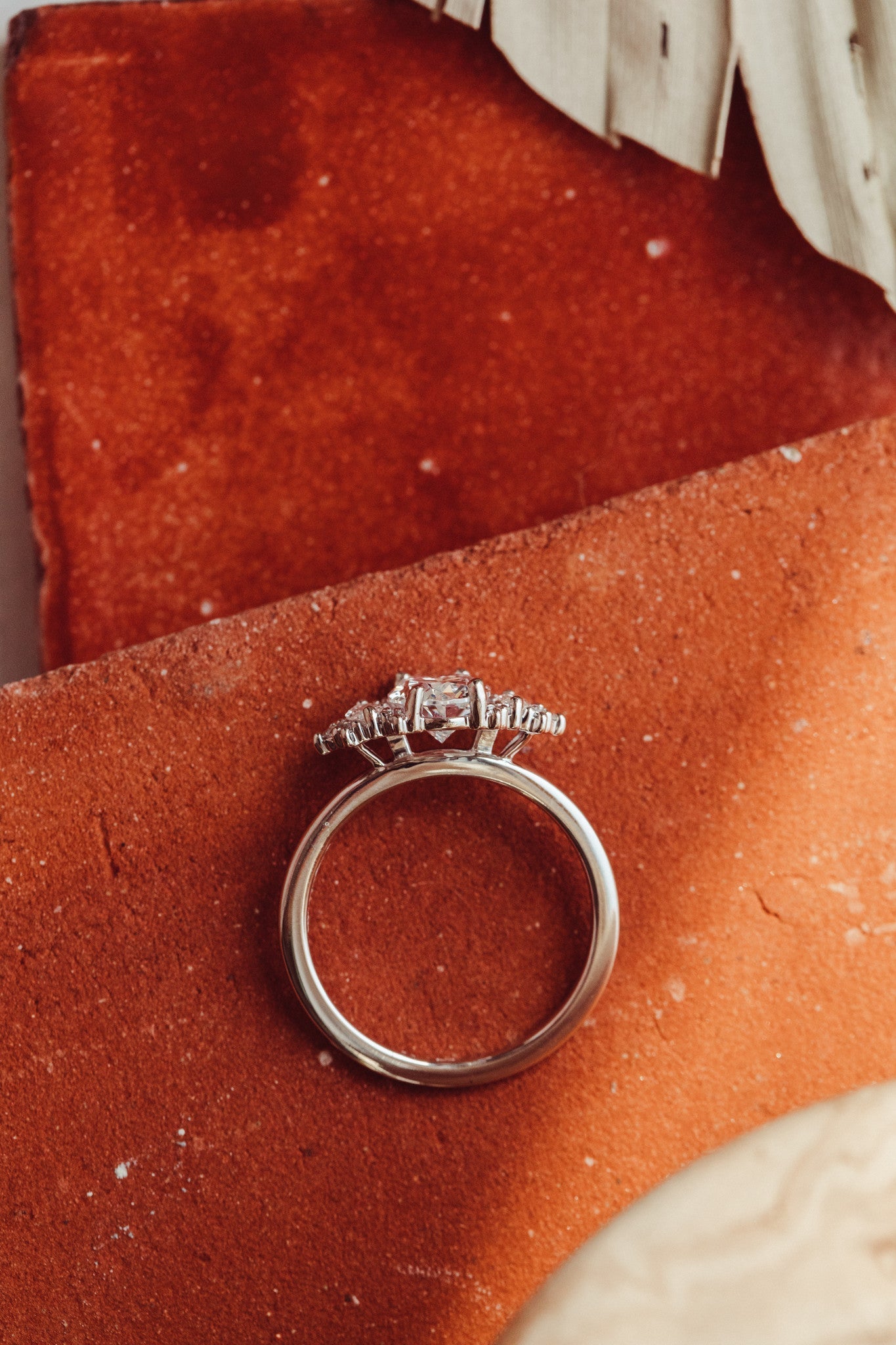 Marquise Shaped Three Stone Lab Grown Diamond Engagement Ring