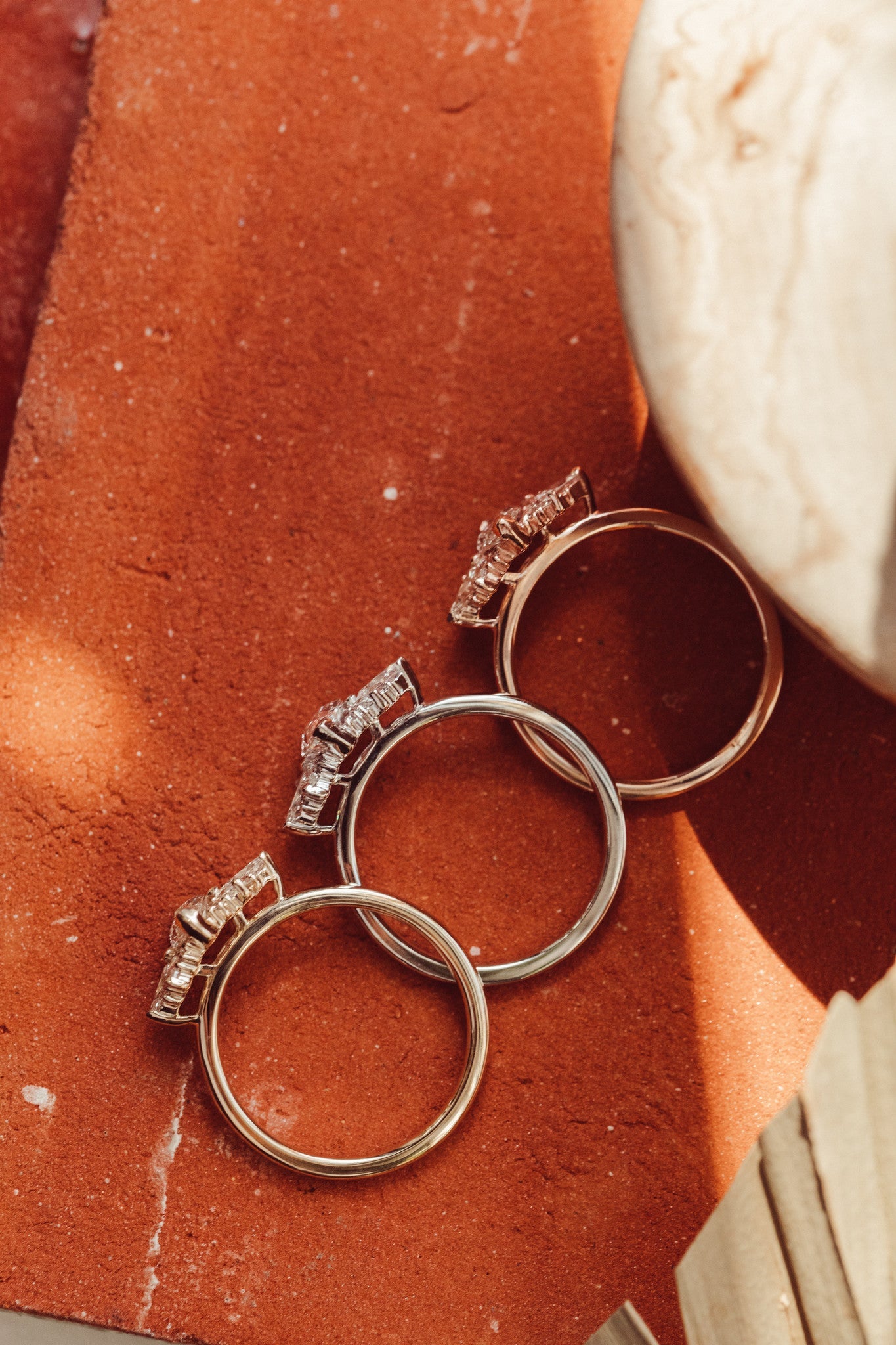 Marquise Shaped Three Stone Lab Grown Diamond Engagement Ring