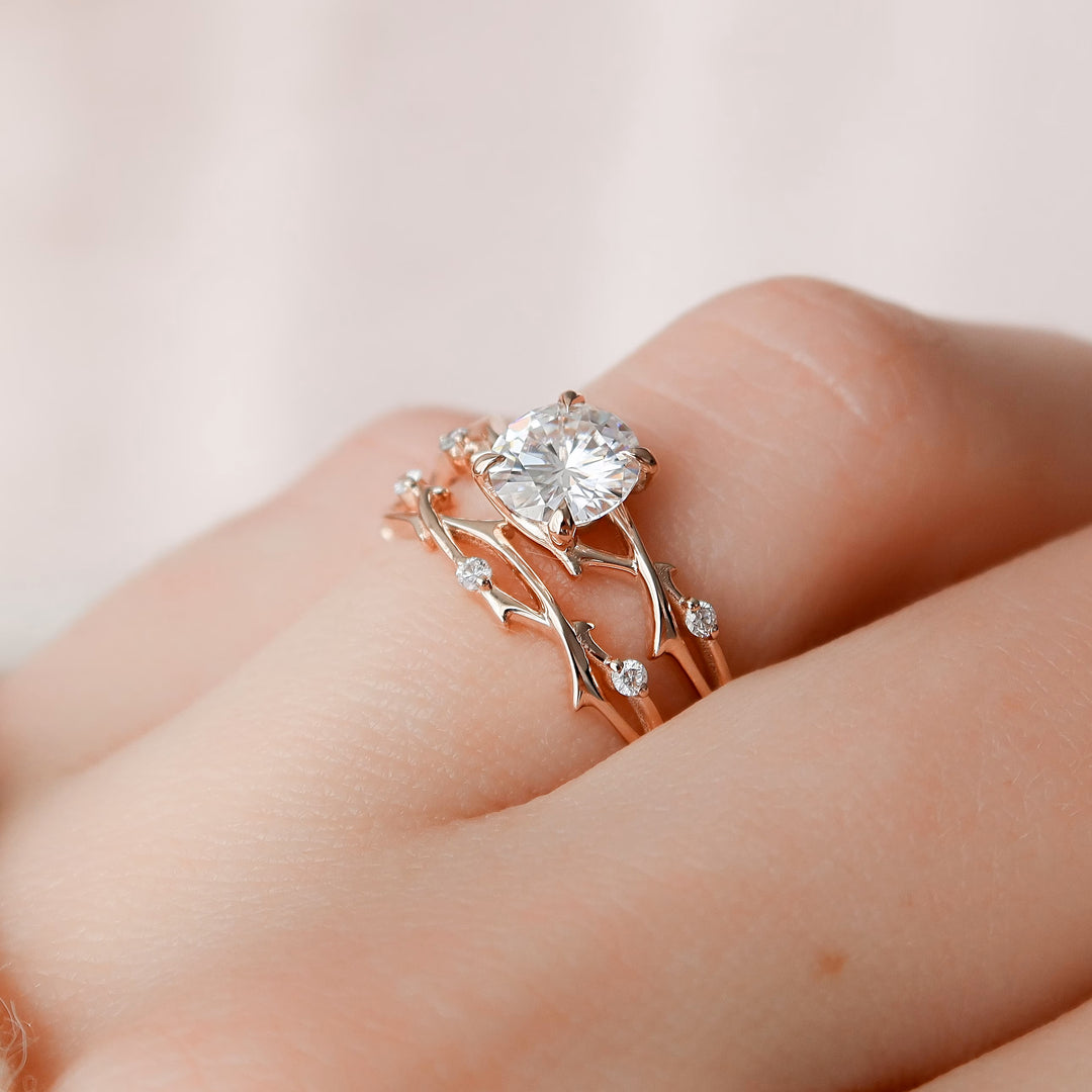 Marquise Cut Cluster Styled Lab Grown Bridal Ring Set