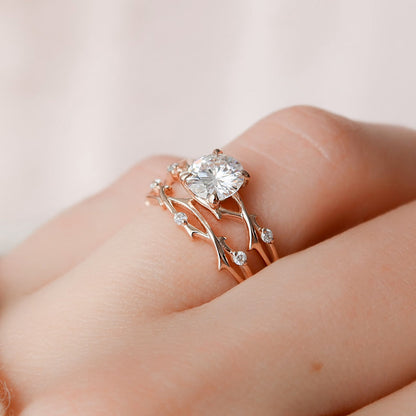 Marquise Cut Cluster Styled Lab Grown Bridal Ring Set