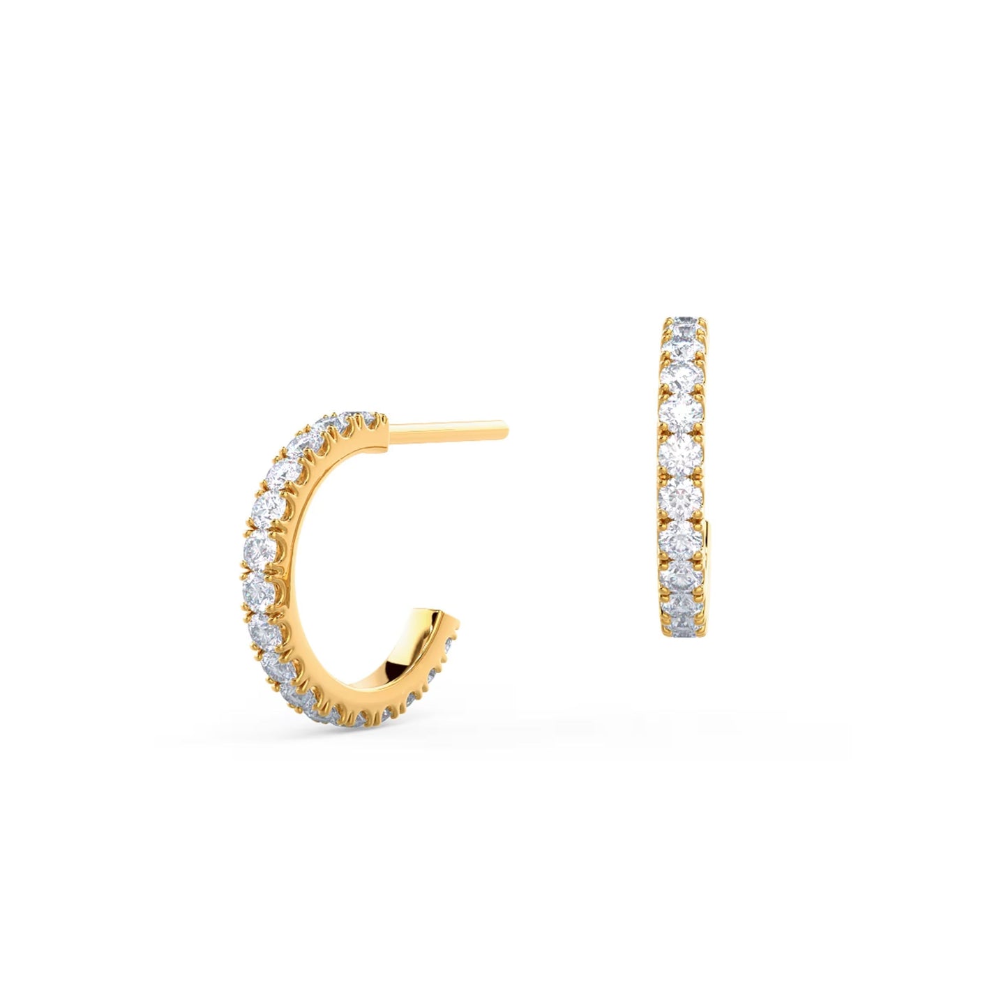 0.80 TCW Round Cut Moissanite Hoops Earrings in Gold 4
