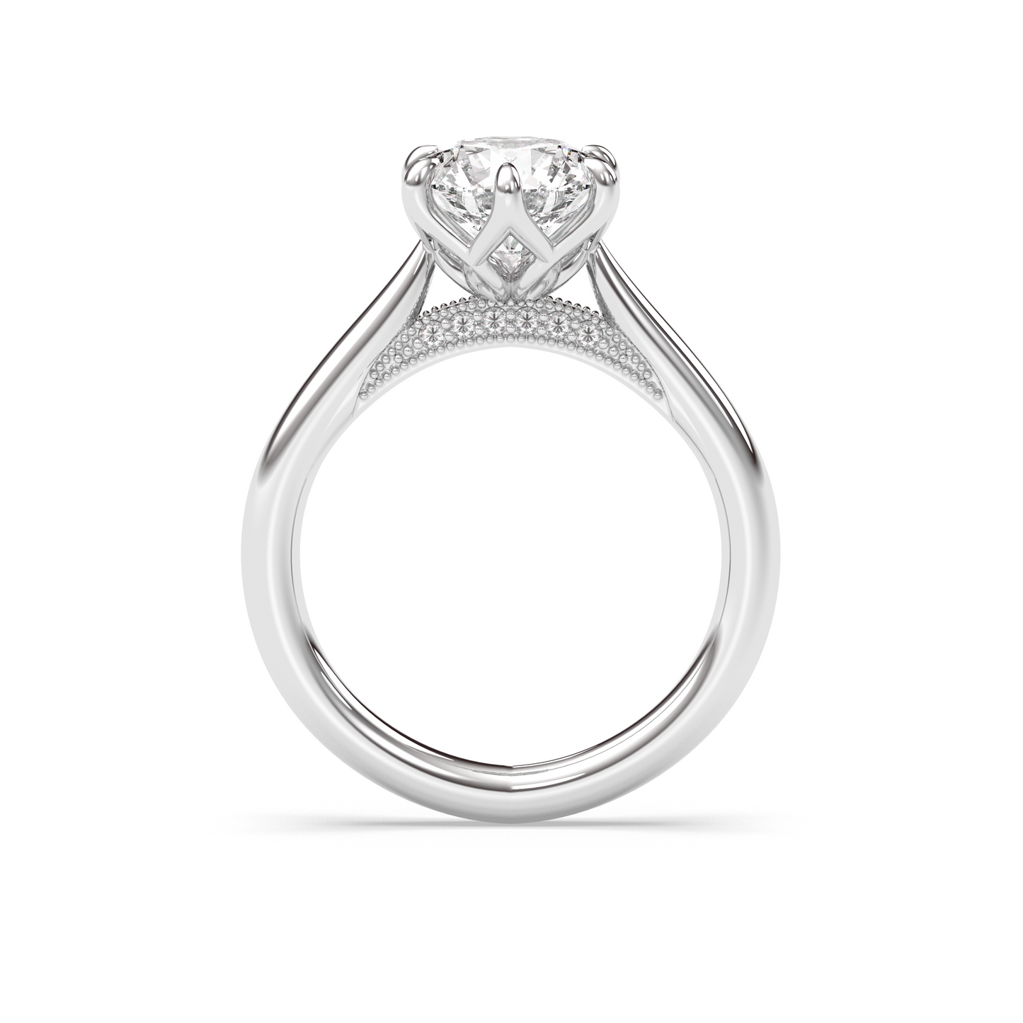 Marquise Shaped Three Stone Lab Grown Diamond Engagement Ring