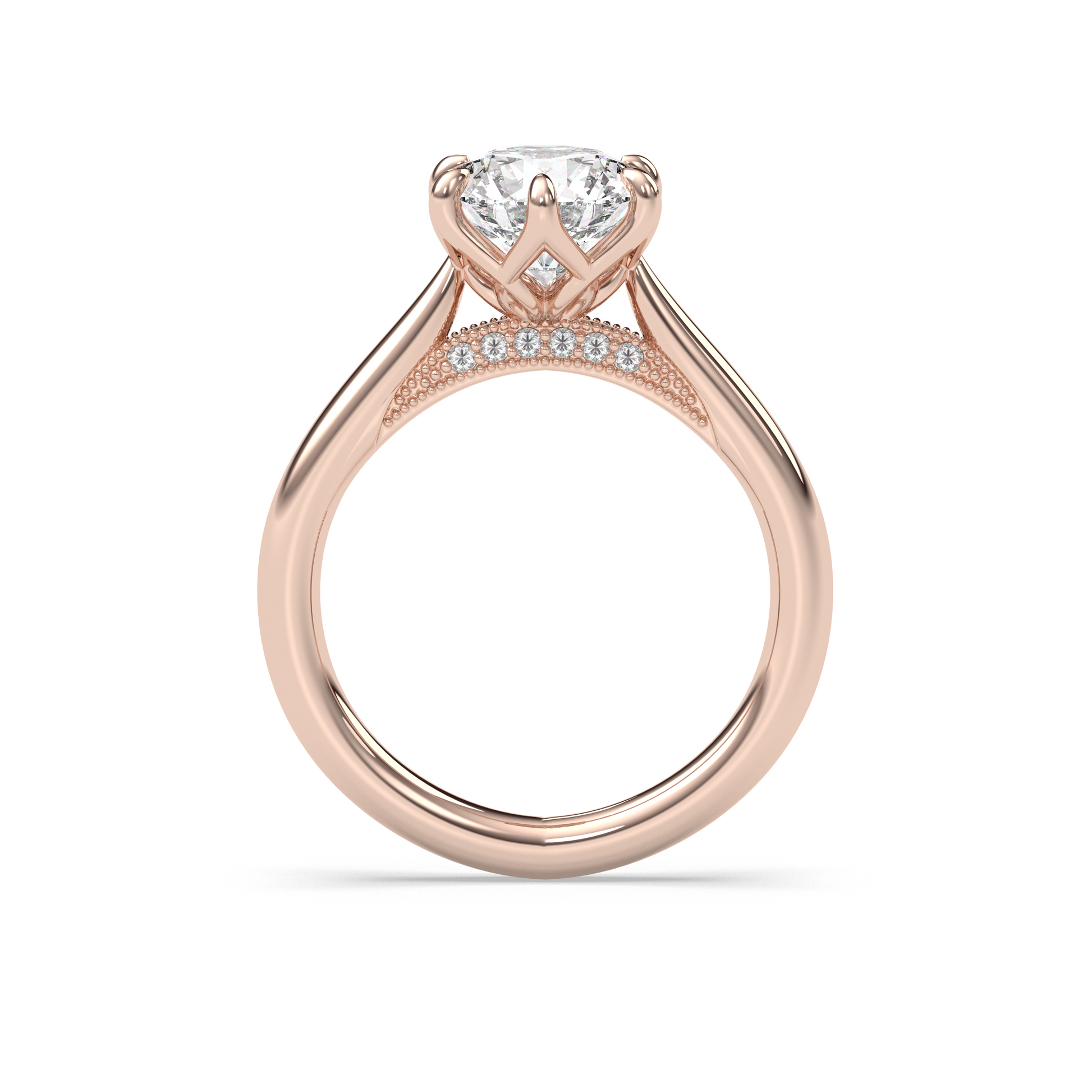 Marquise Shaped Three Stone Lab Grown Diamond Engagement Ring