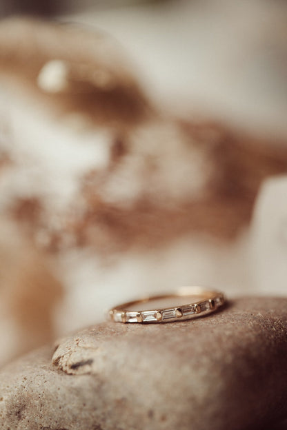 0.25 TCW Round Shaped Half Eternity Lab Grown Diamond Wedding Band