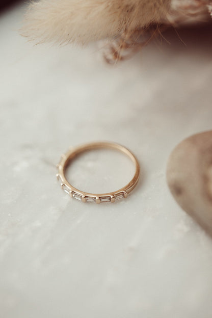 0.25 TCW Round Shaped Half Eternity Lab Grown Diamond Wedding Band