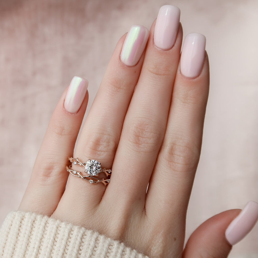 Marquise Cut Cluster Styled Lab Grown Bridal Ring Set