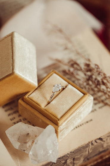 Marquise Shaped Three Stone Lab Grown Diamond Engagement Ring