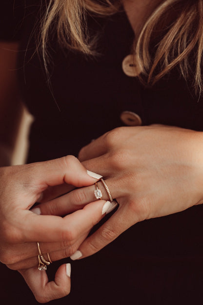 0.25 TCW Round Shaped Half Eternity Lab Grown Diamond Wedding Band