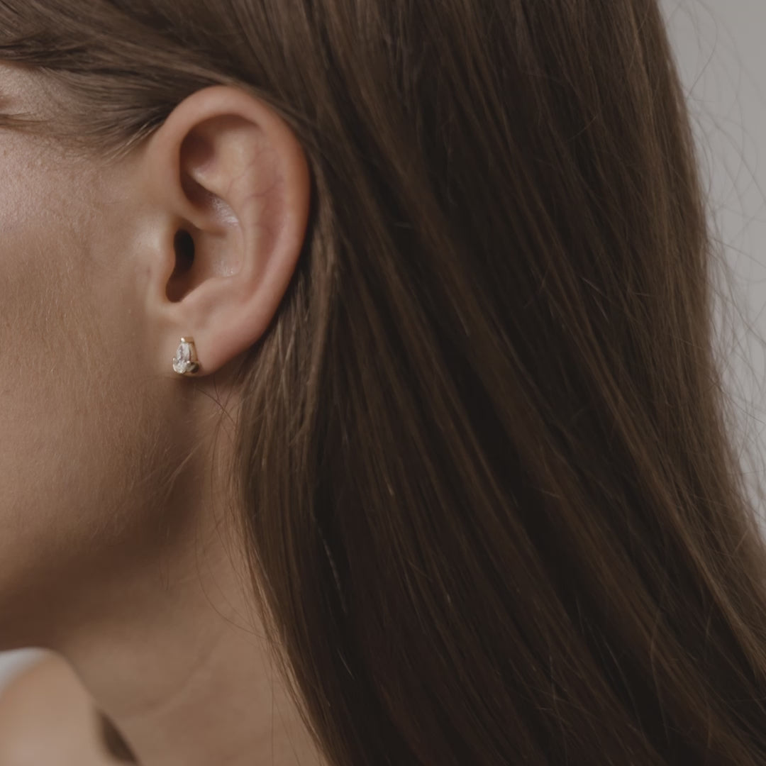 0.8 TCW Pear Shaped Lab Grown Diamond Stud Earrings