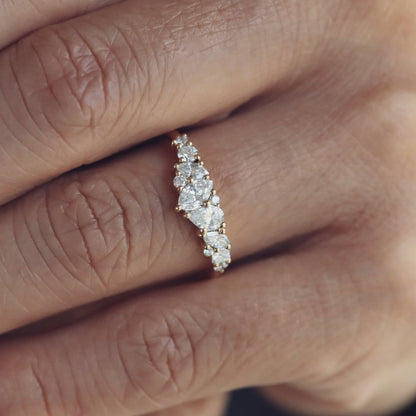 0.61 TCW Multi Stones Lab Grown Diamond Wedding Band