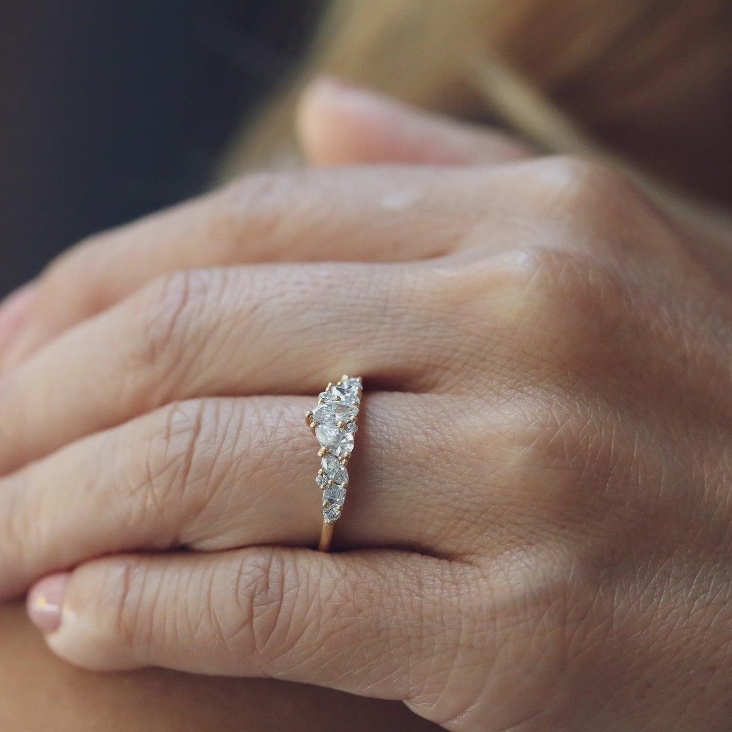 0.61 TCW Multi Stones Lab Grown Diamond Wedding Band