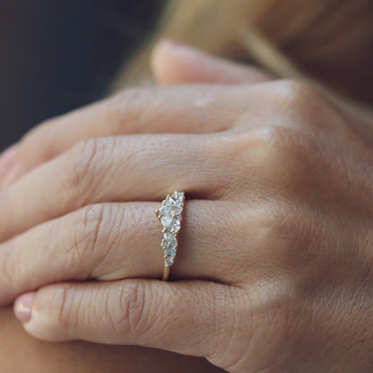 0.61 TCW Multi Stones Lab Grown Diamond Wedding Band