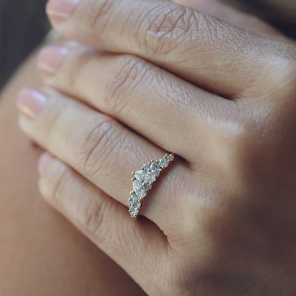 0.61 TCW Multi Stones Lab Grown Diamond Wedding Band