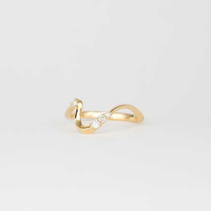 0.11 TCW Round Stones Waved Lab Grown Diamond Wedding Band