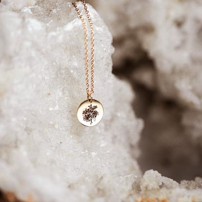 Customize Circle Charm Necklace in Solid Gold 1