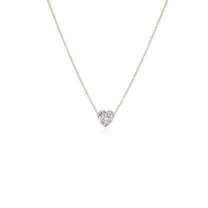 2.0 CT Heart Moissanite Diamond Solitaire Pendant Necklace in Solid Gold 1