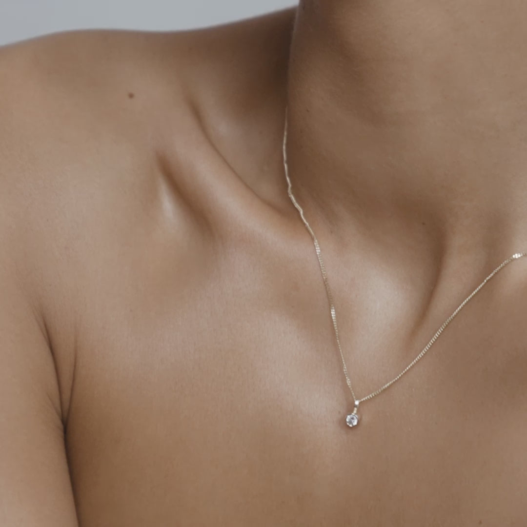 0.2 CT Round Shaped Solitaire Lab Grown Diamond Necklace