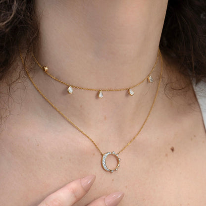 0.23 TCW Round Moissanite Diamond Pendant Necklace in Solid Gold 3