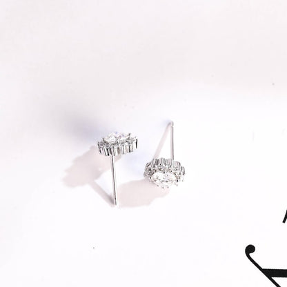 1.20 TCW Round Cut Moissanite Halo Stud Earrings in Gold 7
