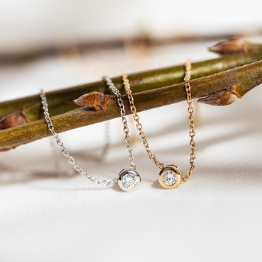 0.20 CT Round Moissanite Diamond Bezel Solitaire Pendant Necklace in Solid Gold 2