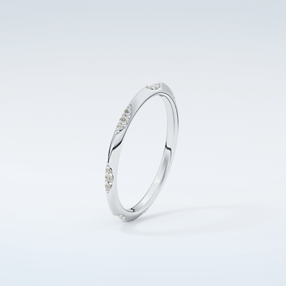 0.09 TCW Round Shaped Moissanite Wedding Band 18