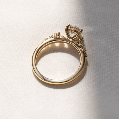 Marquise Shaped Three Stone Lab Grown Diamond Engagement Ring