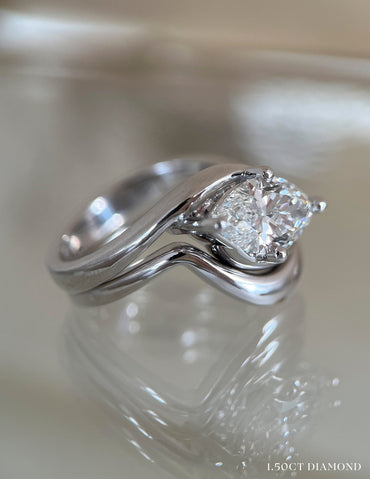 1 CT Marquise Cut Solitaire Lab Grown Diamond Ring With Wrap Classic Plain Band