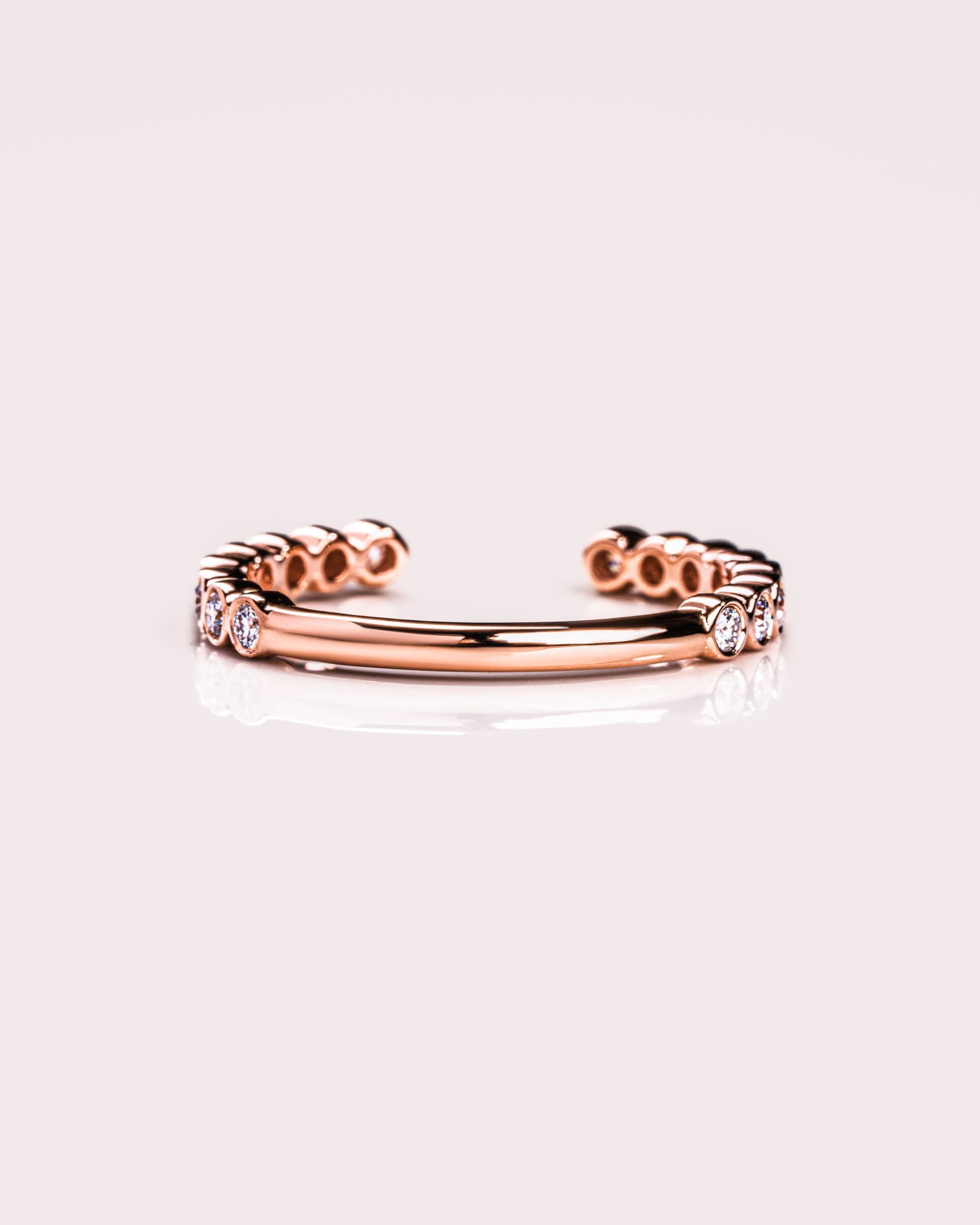 0.23 CT Round Stones Lab Grown Diamond Open Wedding Band