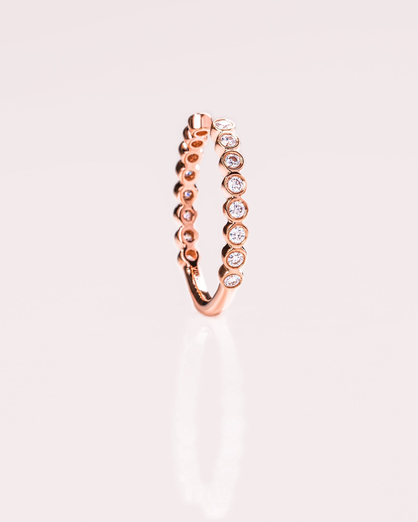 0.23 CT Round Stones Lab Grown Diamond Open Wedding Band