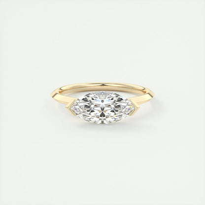 1.98 CT Marquise Moissanite East-West Engagement Ring (US Size 8.25 Ready To Ship)