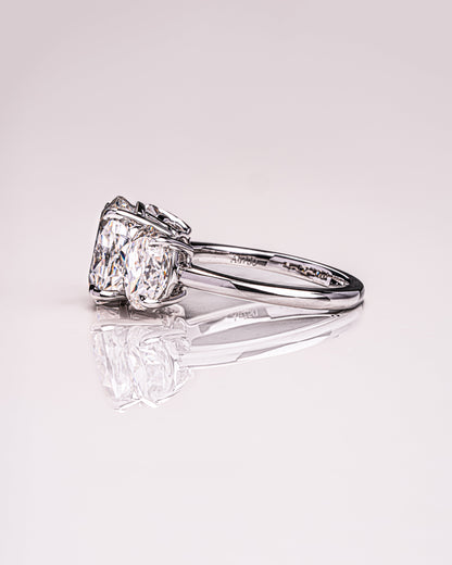 3.0 CT Oval Cut Three Stone Lab Grown Diamond Engagement Ring