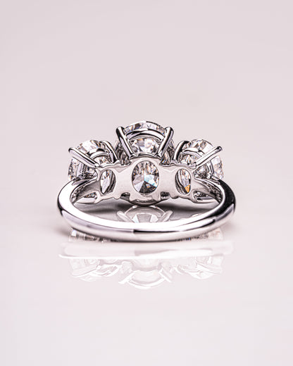 3.0 CT Oval Cut Three Stone Lab Grown Diamond Engagement Ring