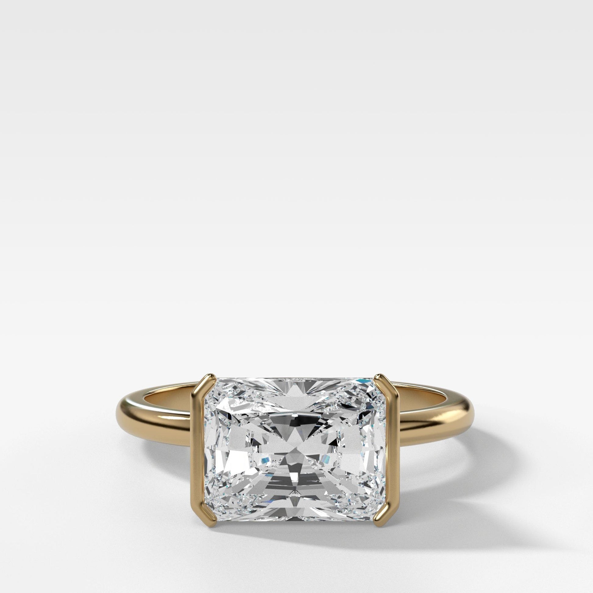 Marquise Shaped Three Stone Lab Grown Diamond Engagement Ring