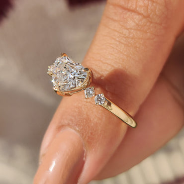 Heart Cluster Lab Grown Diamond Engagement Ring