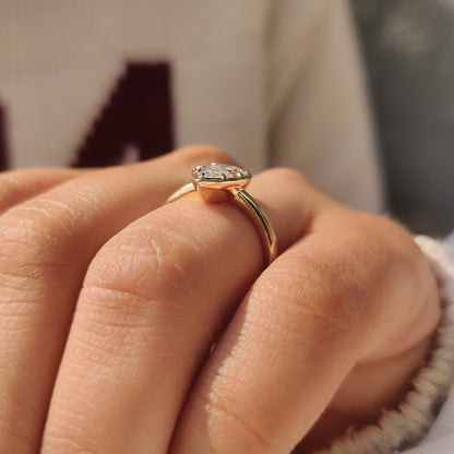 Pear Bezel Solitaire Lab Grown Diamond Engagement Ring