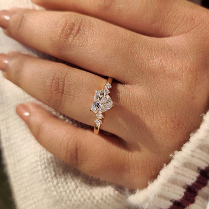 Heart Cluster Lab Grown Diamond Engagement Ring