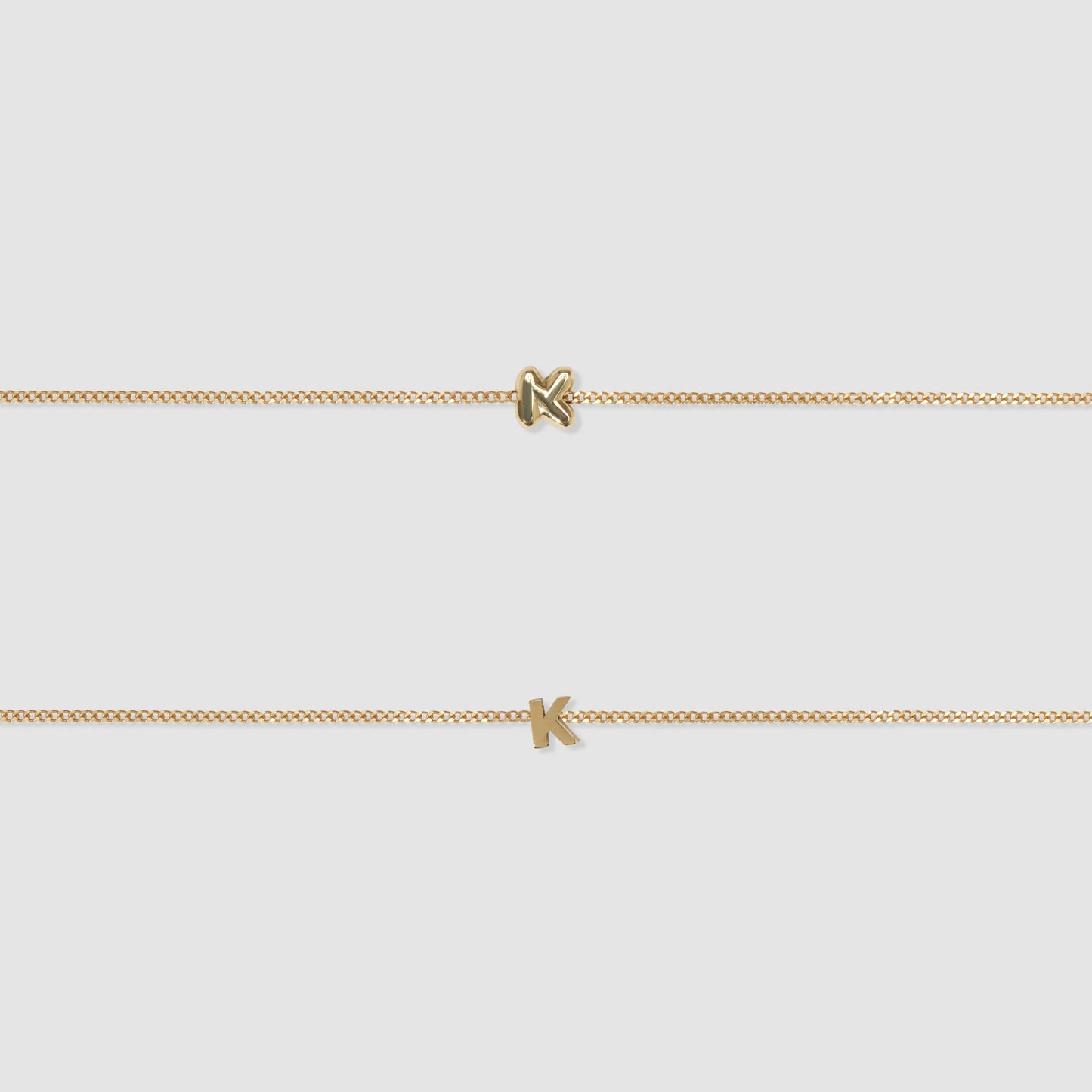 Puffed Letter Chain Bracelet