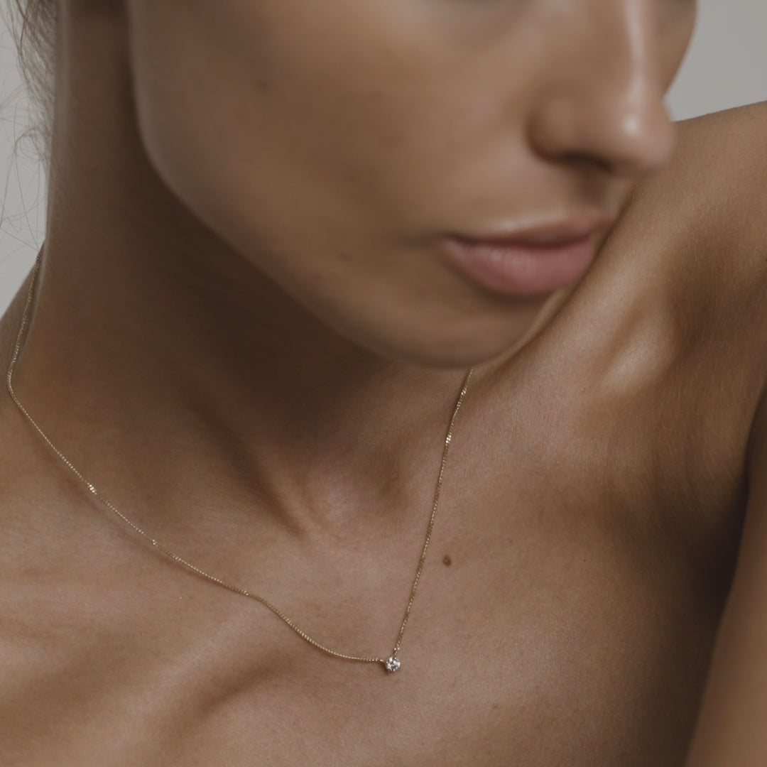 0.2 CT Round Shaped Solitaire Lab Grown Diamond Necklace