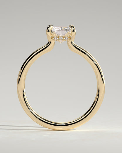 2 CT Radiant Cut Lab Grown Diamond Engagement Ring In Hidden Halo Style