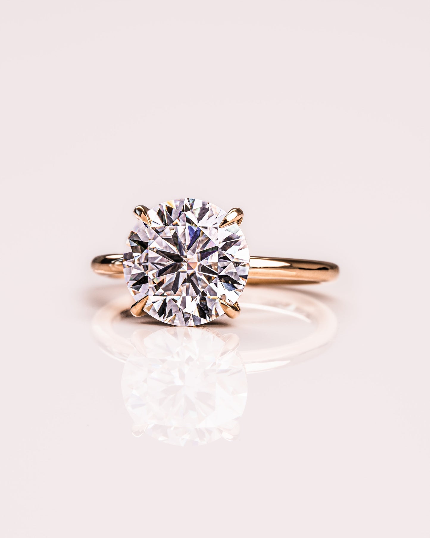 3.08 CT Round Cut Hidden Halo Setting Lab Grown Diamond Engagement Ring