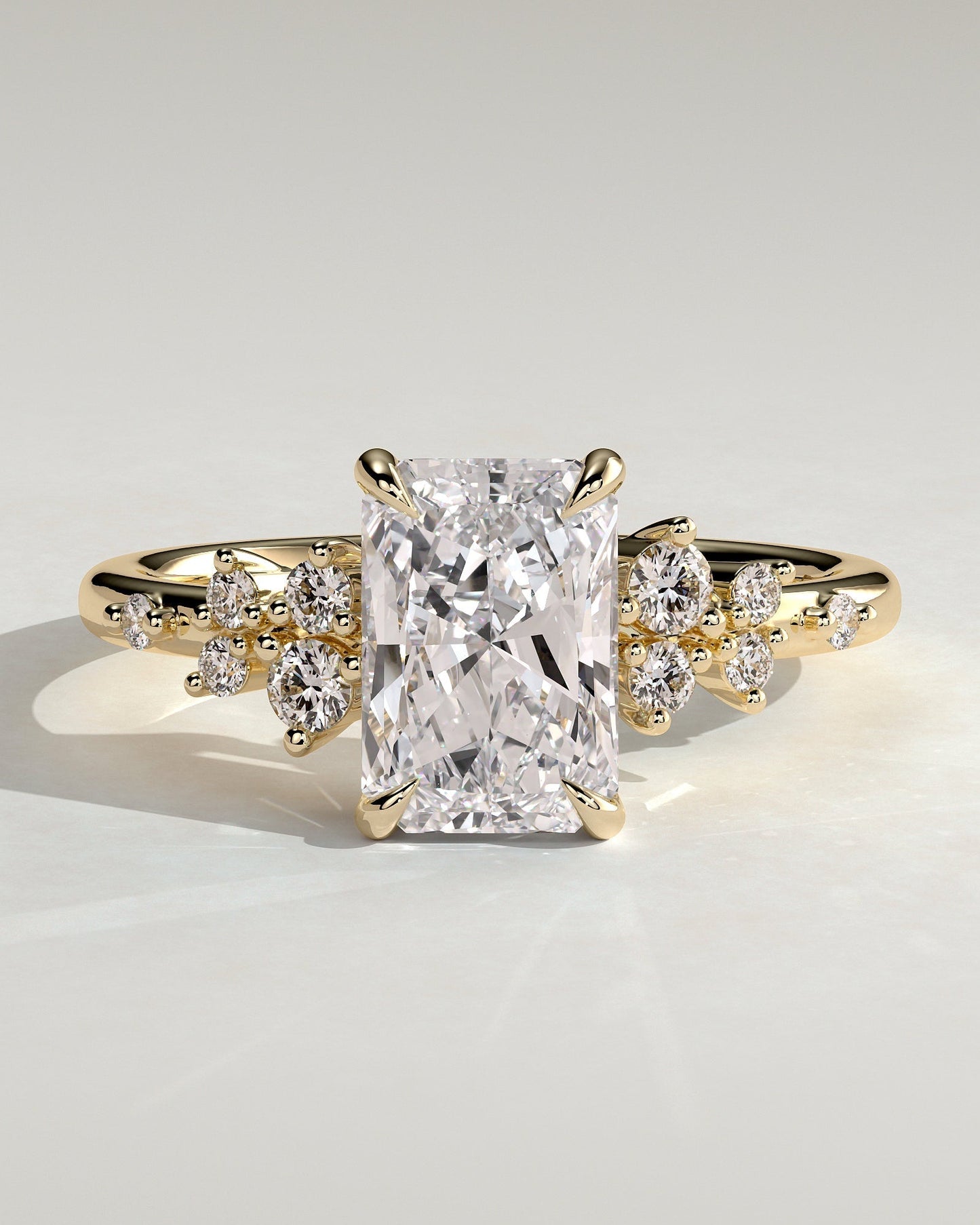 Radiant Cluster Lab Grown Diamond Engagement Ring