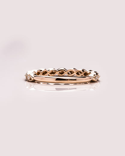 0.16 CT Round Half Eternity Lab Grown Diamond Wedding Band