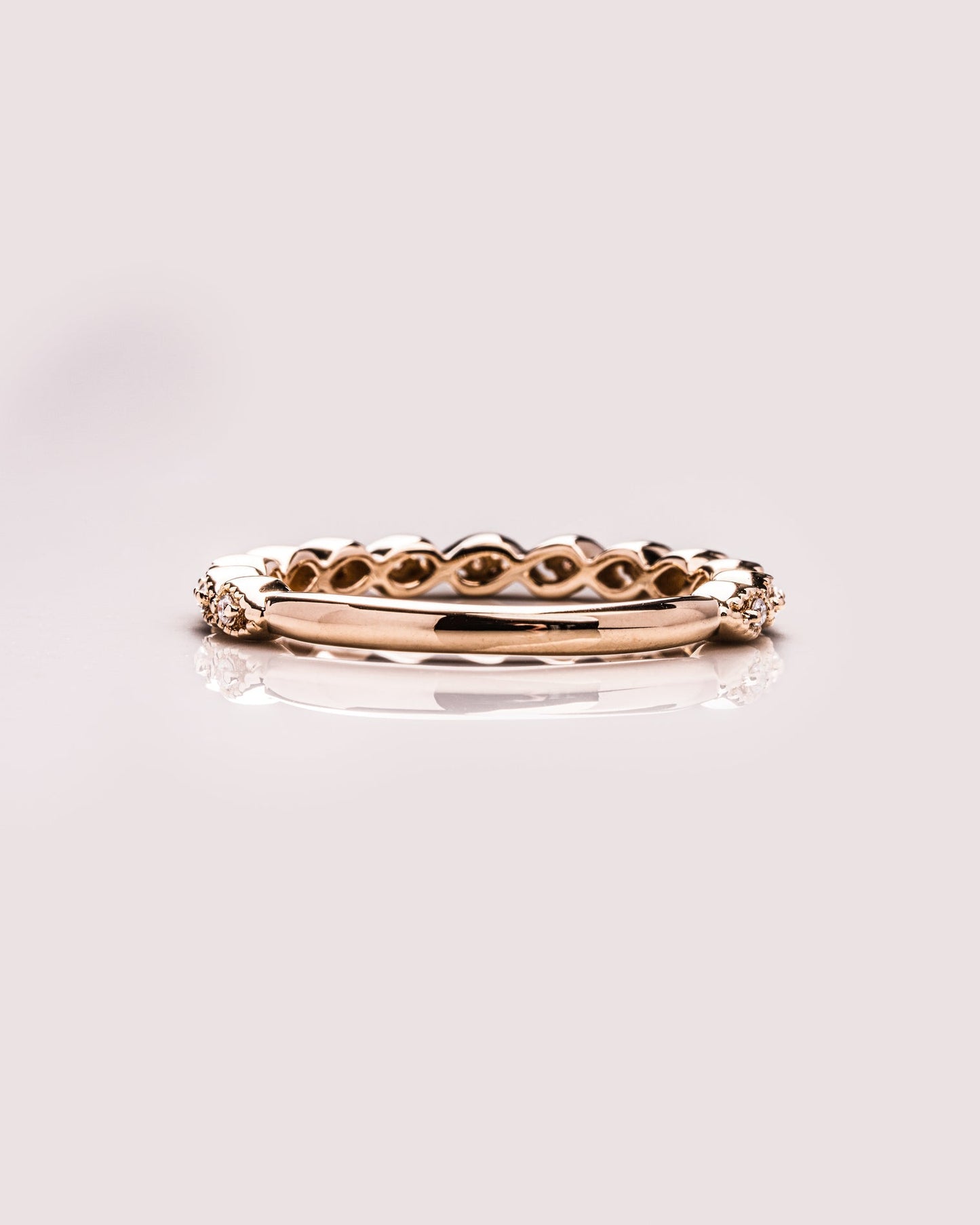 0.2 TCW Round Moissanite Half Eternity Wedding Band (US Size 5.75 Ready To Ship)
