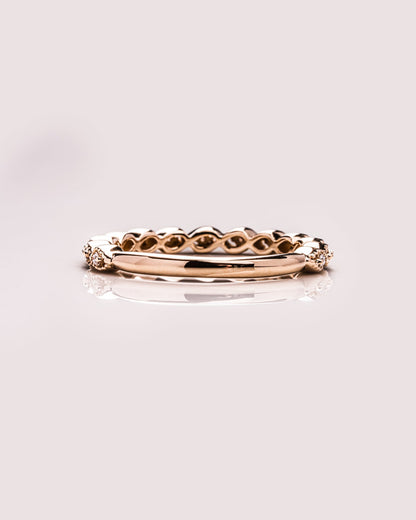 0.2 TCW Round Moissanite Half Eternity Wedding Band (US Size 5.75 Ready To Ship)